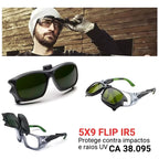 Flip/Clip Lente de Solda Oculos Univet 5x9 IR5 5X9R.00.50