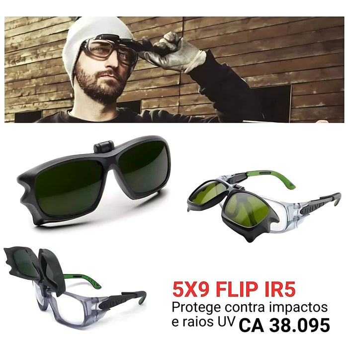 Flip/Clip Lente de Solda Oculos Univet 5x9 IR5 5X9R.00.50