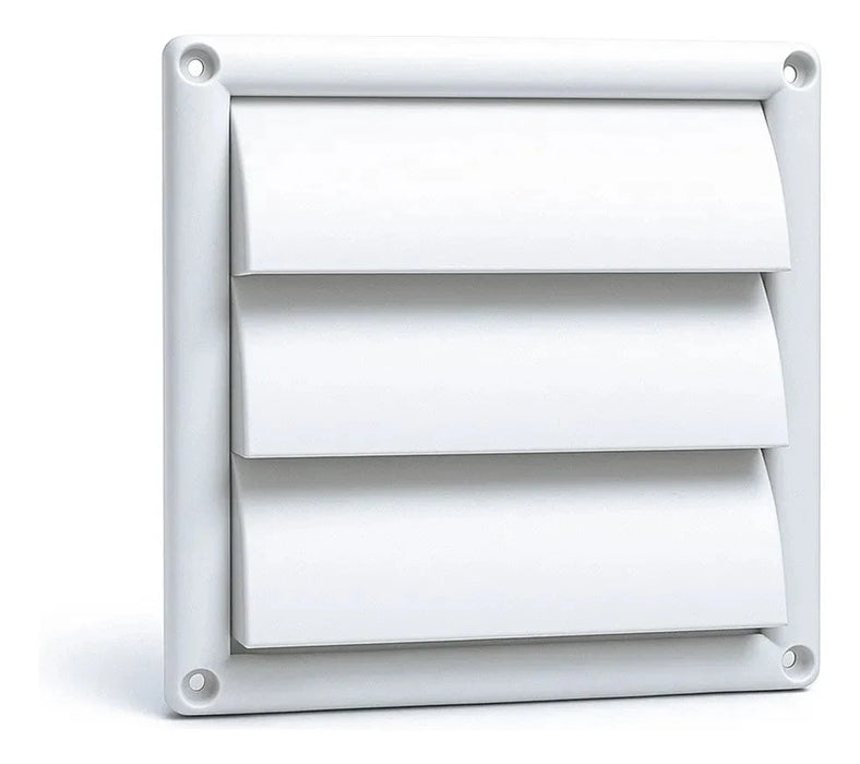 Grade de Ventilação Externa Quadrada Aleta Fixa Larga - 100mm