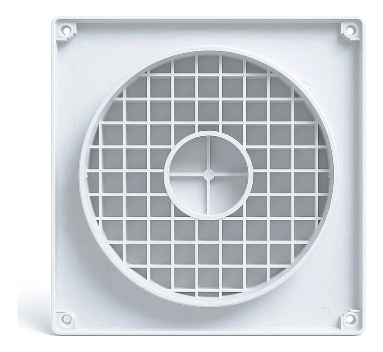 Grade de Ventilação Externa Quadrada Aleta Fixa Larga - 100mm