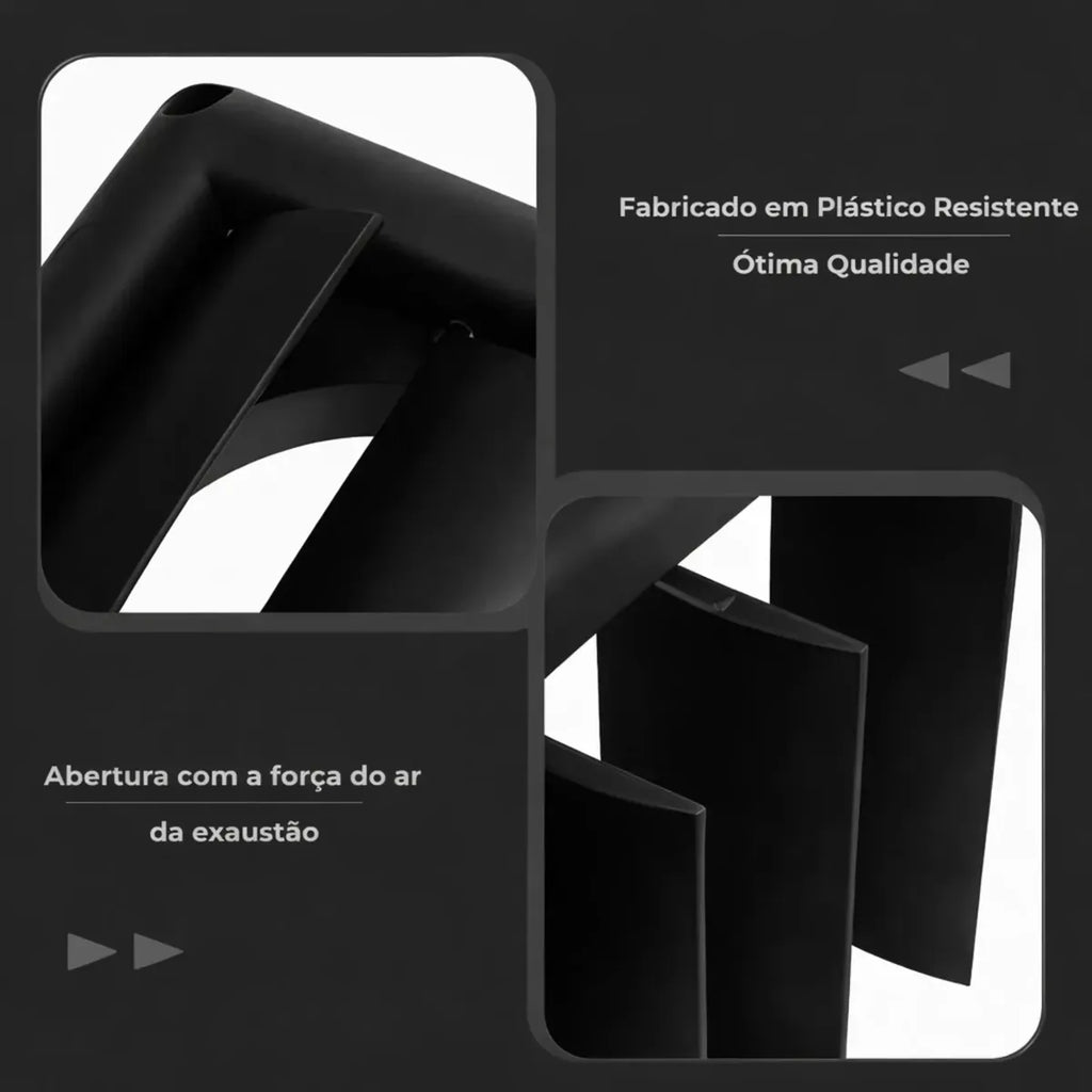 Grade para Saída de Ar Externa Auto Fechante Preto VNT6G -  6 Pol. 150mm