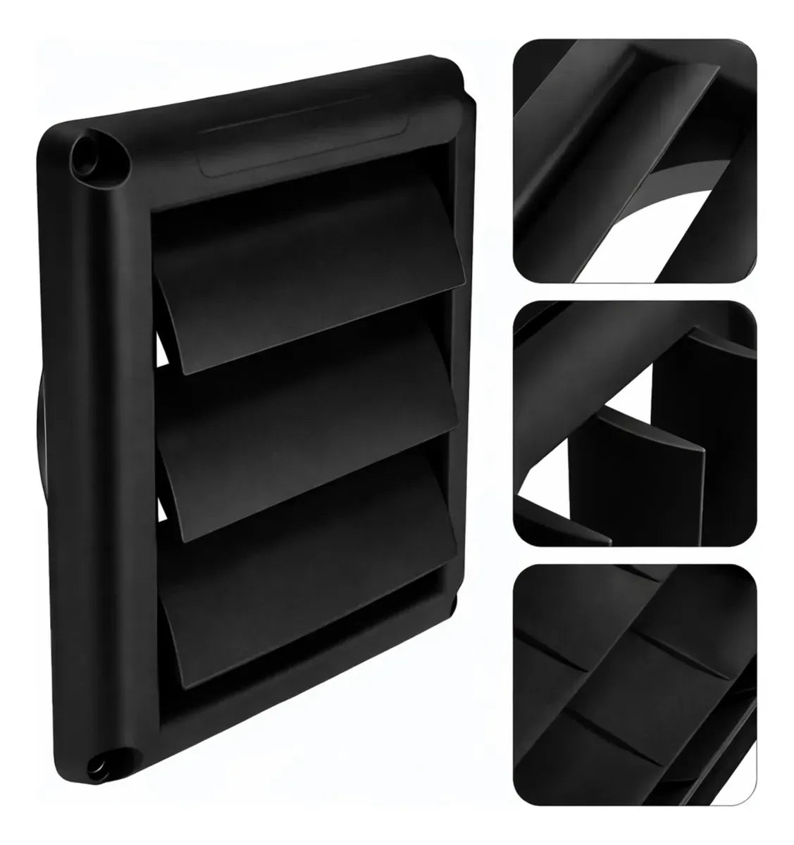 Grade para Saída de Ar Externa Auto Fechante Preto VNT6G -  6 Pol. 150mm