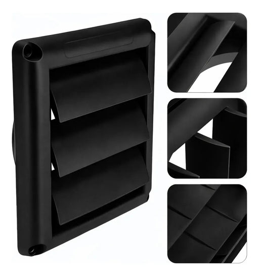 Grade para Saída de Ar Externa Auto Fechante Preto VNT6G -  6 Pol. 150mm