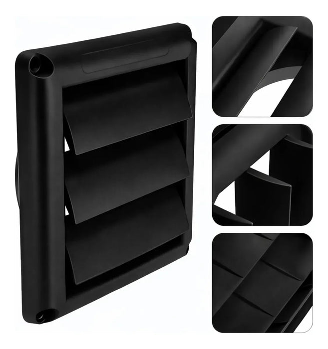 Grade para Saída de Ar Externa Auto Fechante Preto VNT6G -  6 Pol. 150mm
