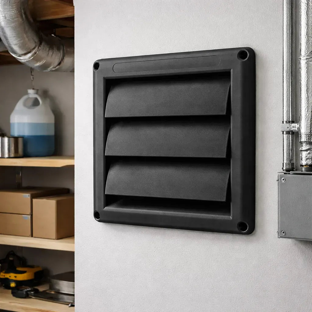 Grade para Saída de Ar Externa Auto Fechante Preto VNT6G -  6 Pol. 150mm
