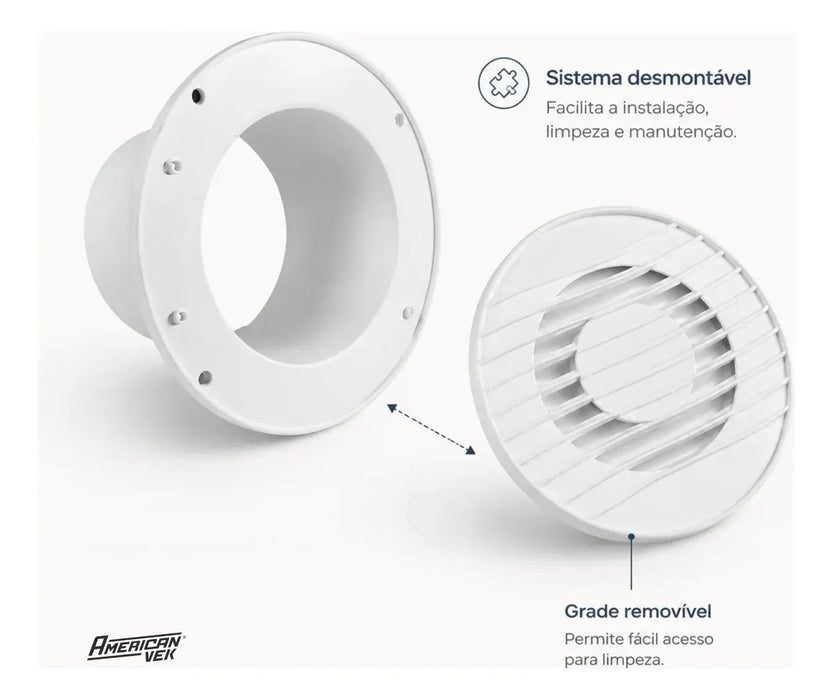 Grelha de Acabamento Interno para Duto 100mm – Exaustor e Ventilação GAI100