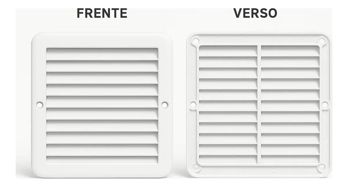 Grelha de Acabamento Quadrada Fixa de Sobrepor Sem Colarinho - 19x19