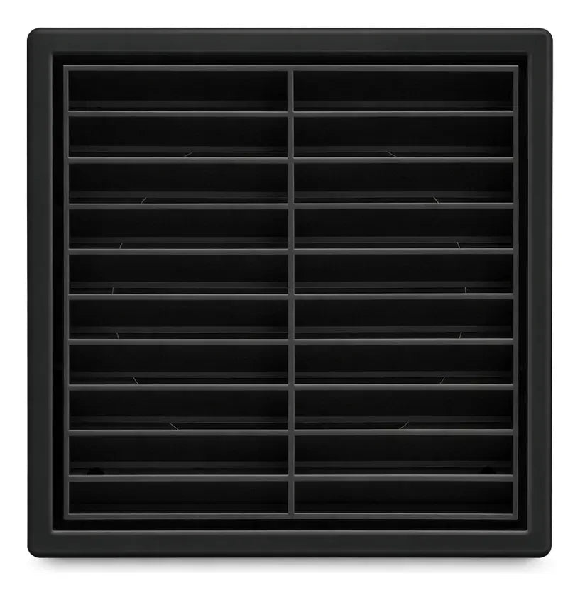 Grelha para Saída de Ar Fixa com Tela Anti Inseto e Colarinho Preto VNT6 - 6 Pol. 150mm
