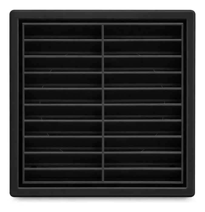 Grelha para Saída de Ar Fixa com Tela Anti Inseto e Colarinho Preto VNT6 - 6 Pol. 150mm