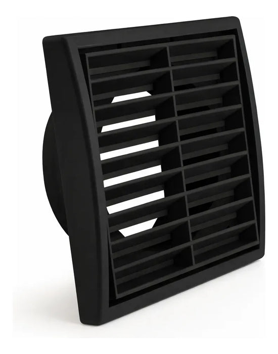 Grelha para Saída de Ar Fixa com Tela Anti Inseto e Colarinho Preto VNT6 - 6 Pol. 150mm