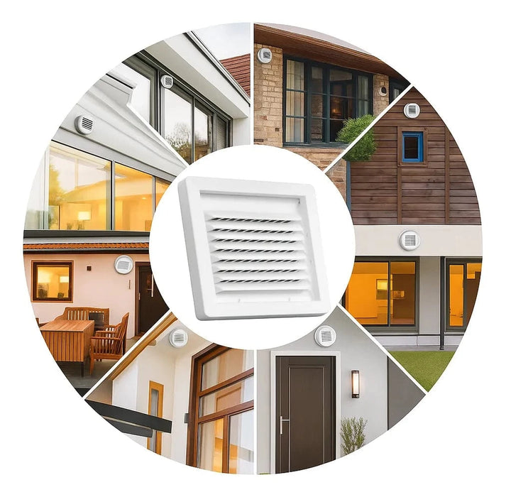 Grelha Saída de Ar Quadrada Fixa Com Colarinho 100mm Sicflux - GF100