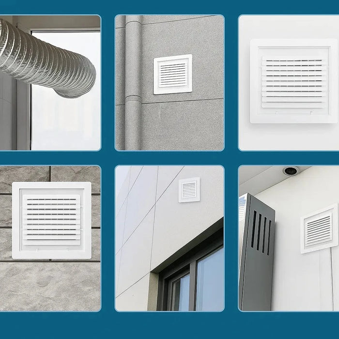 Grelha Saída de Ar Quadrada Fixa Com Colarinho 100mm Sicflux - GF100