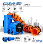 Insuflador Exaustor para Espaço Confinado 300mm Com Duto PVC de 7,6mts