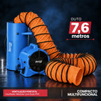 Insuflador Exaustor para Espaço Confinado 300mm Com Duto PVC de 7,6mts
