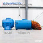 Insuflador Exaustor para Espaço Confinado 300mm Com Duto PVC de 7,6mts