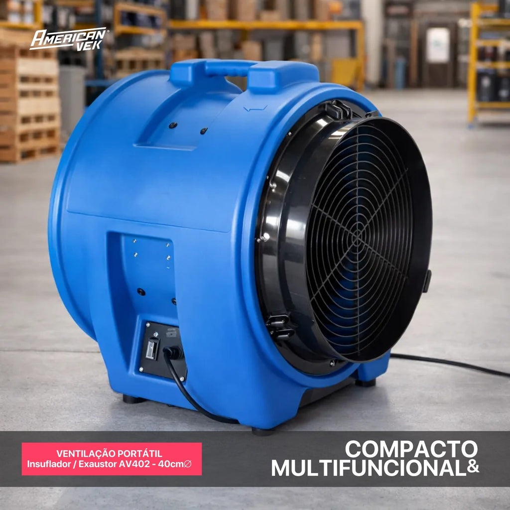 Insuflador Exaustor Ventilação para Espaço Confinado 40cm AV402P - Vazão 7.200m³/h