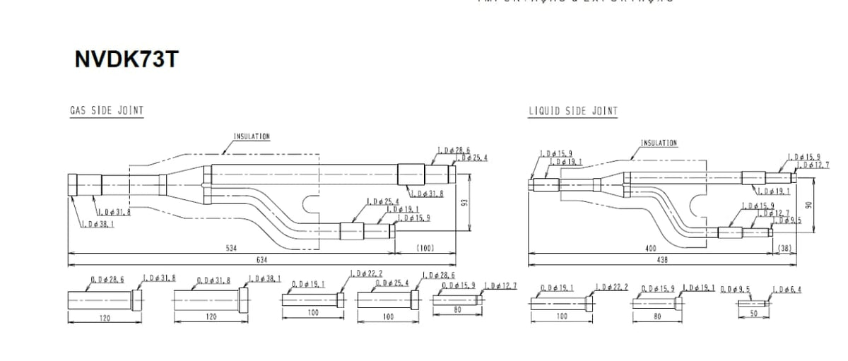 Junta de Derivação Refinete Y VRF Gás R 410A - NVDK73T
