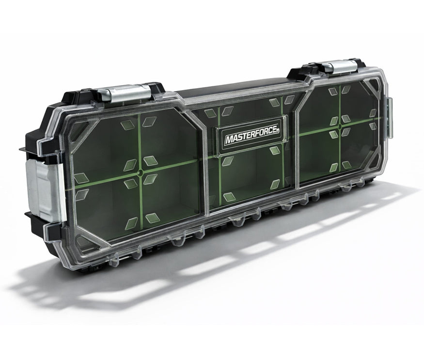 Kit 02 Caixas de Ferramentas Organizador Maleta 17 e 10 Divisórias - Tampa Transparente e Travas Metálicas