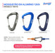 Kit 02 - Mosquetão de Alumínio Fosco com Trava 12kN - 80mm - Acessório, Mochilas, Chaveiro