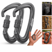 Kit 02 und Mosquetão Alumínio Fosco com Trava Rosqueável Screw Lock 12kN – Chaves, Mochila e Organização | Americanvek Chumbo-Fosco