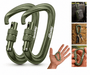 Kit 02 und Mosquetão Alumínio Fosco com Trava Rosqueável Screw Lock 12kN – Chaves, Mochila e Organização | Americanvek Verde-Militar