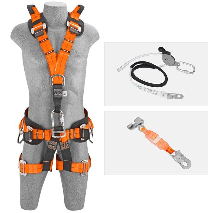 Kit Cinto PQD AIR 7 Argolas e Talabarte Posicionamento PAROI com Trava Quedas - Facintos - Trabalho em Altura