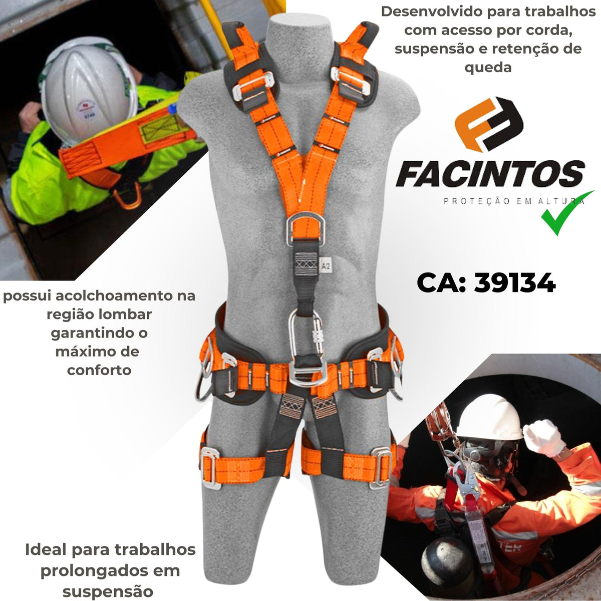 Kit Completo Profissional para Trabalho em Altura - Ideal para Resgate, Espaço Confinado e Altura