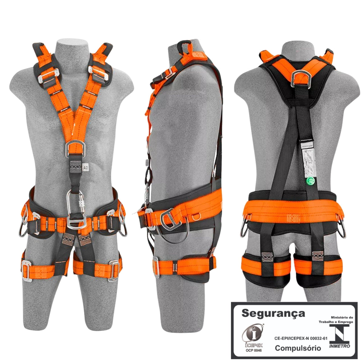Kit Completo Profissional para Trabalho em Altura - Ideal para Resgate, Espaço Confinado e Altura