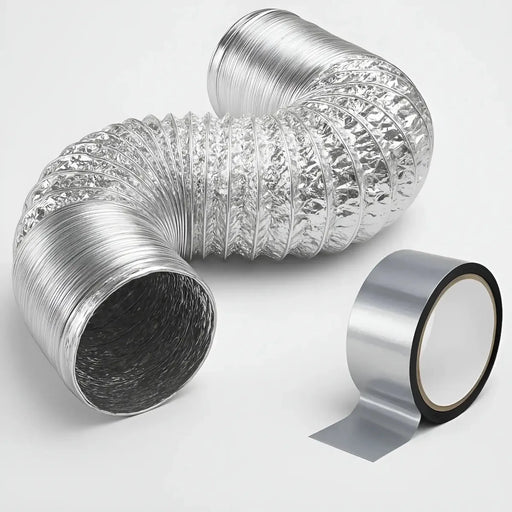Kit Duto Flexível Aluminizado 100mm 10m + Fita Aluminizada BOPP