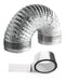 Kit Duto Flexível Aluminizado 100mm 10m + Fita Aluminizada BOPP
