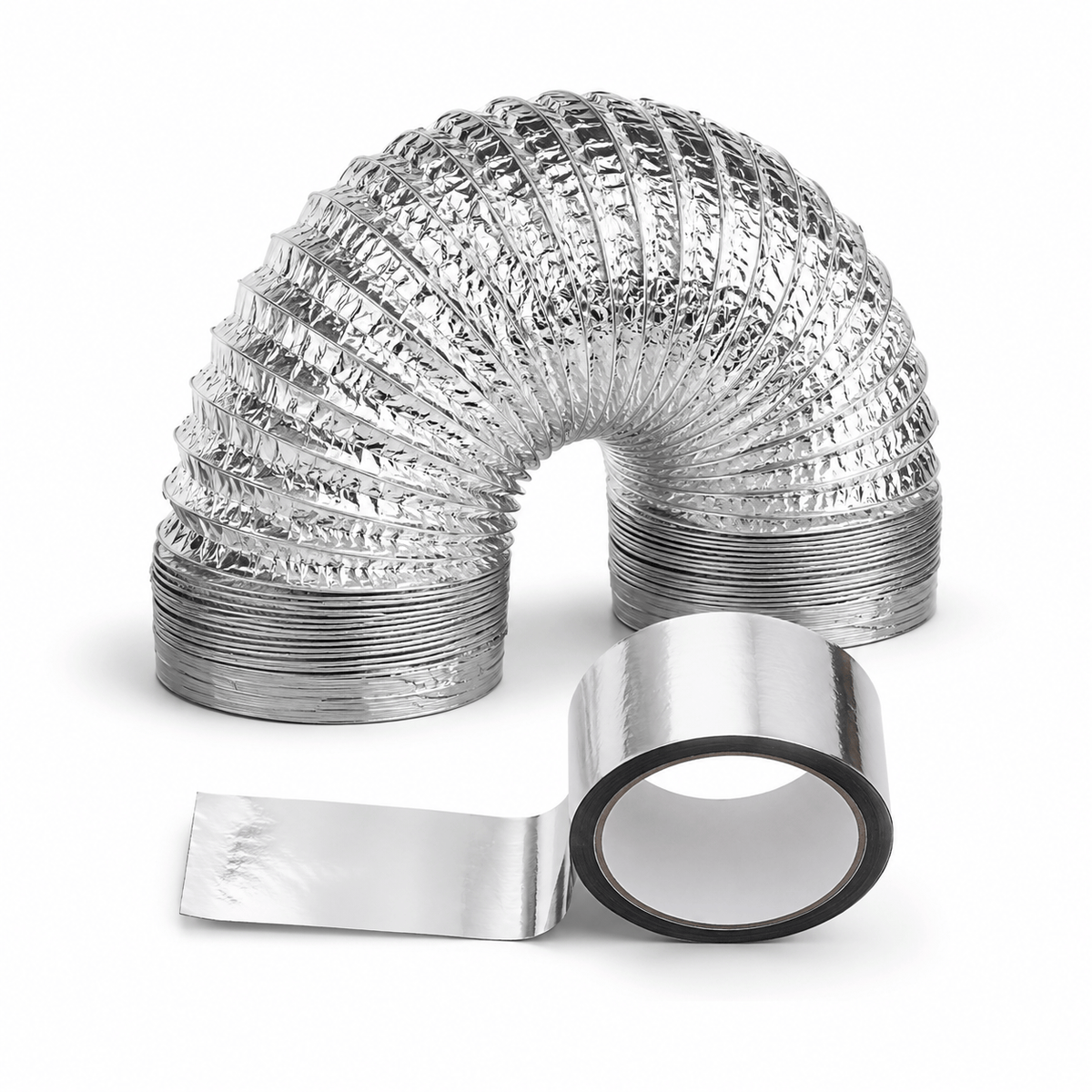 Kit Duto Flexível Aluminizado 150mm 5m + Fita Aluminizada BOPP 48mm
