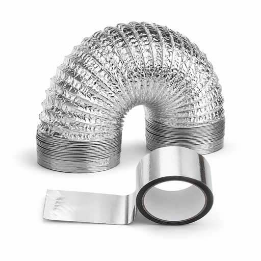 Kit Duto Flexível Aluminizado 150mm 5m + Fita Aluminizada BOPP 48mm
