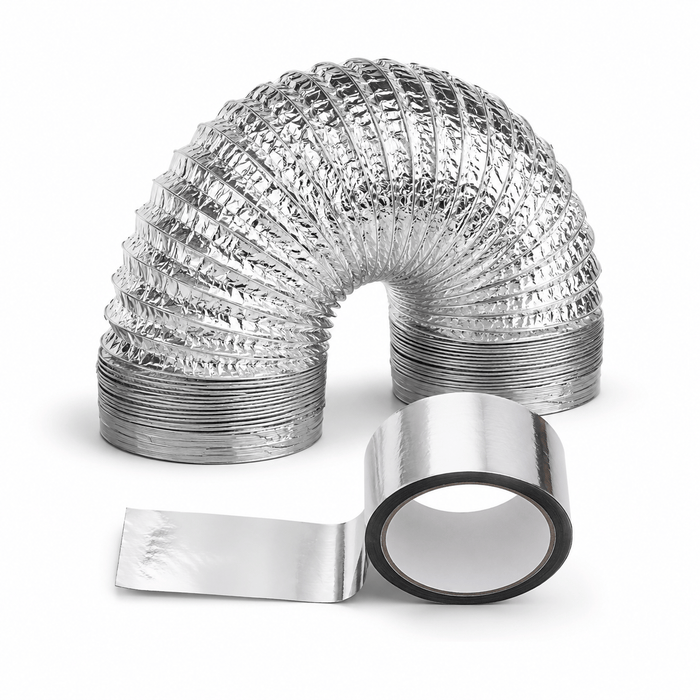 Kit Duto Flexível Aluminizado 150mm 5m + Fita Aluminizada BOPP 48mm