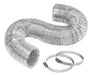 Kit Duto Flexível Aluminizado 150mm 5mts + 2 Abraçadeiras 140-159mm