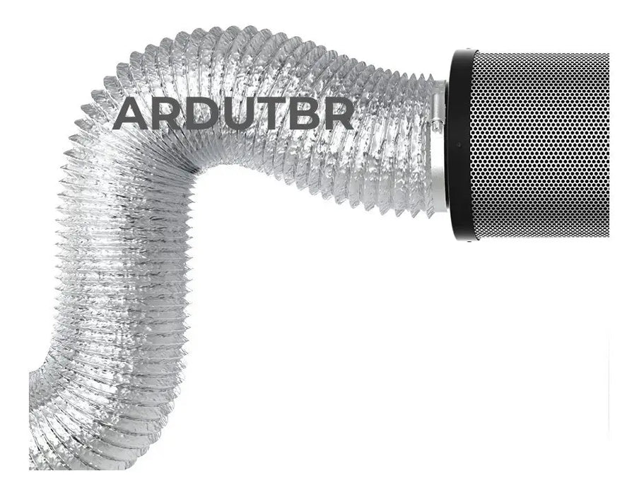 Kit Duto Flexível Aluminizado 150mm 5mts + 2 Abraçadeiras 140-159mm