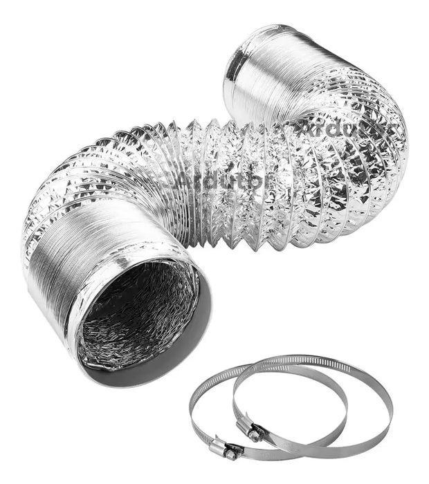 Kit Duto Flexível Aluminizado 150mm 5mts + 2 Abraçadeiras 140-159mm