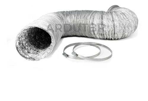 Kit Duto Flexível Aluminizado 150mm 5mts + 2 Abraçadeiras 140-159mm