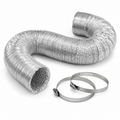 Kit Duto Flexível Aluminizado 150mm 5mts + 2 Abraçadeiras 140-159mm