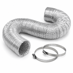Kit Duto Flexível Aluminizado 150mm 5mts + 2 Abraçadeiras 140-159mm