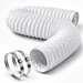 Kit Instalação Duto Flexivel PVC Branco / Abraçadeiras - 150mm 6 Polegadas - 3 Metros