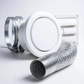 Kit Instalação Exaustor Banheiro 100mm - Muro Style - Duto, Abraçadeiras e Grade - Vazão (60m³/h)