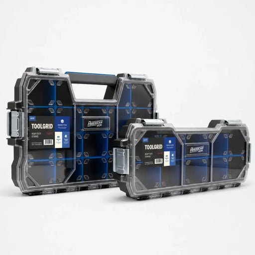 Kit ToolGrid Americanvek Flex 10 + Flex 17 – 27 Compartimentos Ajustáveis | Sistema Modular Tampa Transparente