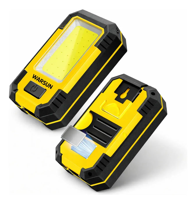 Lanterna de Trabalho LED WARSUN Y36 1000 Lúmens Recarregável com Imã, Gancho e Suporte Ajustável