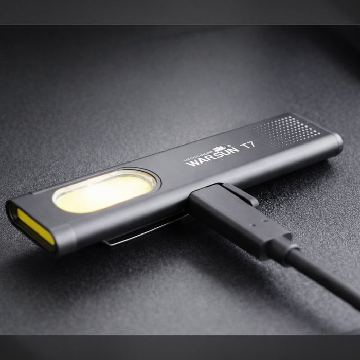 Lanterna de Trabalho Portátil WSE5 / T7 LED COB 450 Lúmens Recarregável USB-C com Base Magnética e Presilha