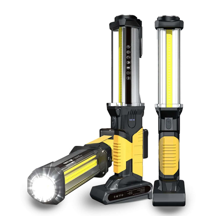 Lanterna LED de Trabalho Magnética WARSUN DJ60 1500 Lúmens Recarregável USB-C com Gancho e Power Bank