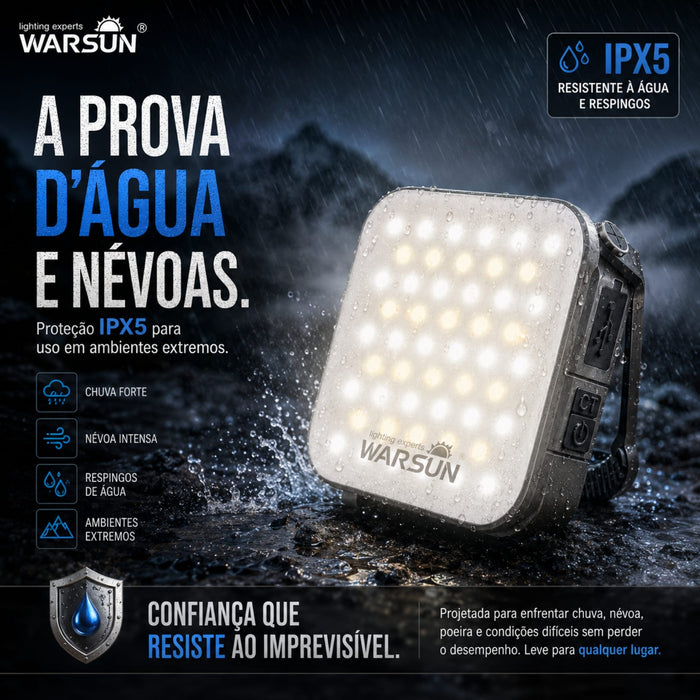 Lanterna Recarregável á Luz Solar com USB-C LED CP36 800 Lumens á prova d'agua