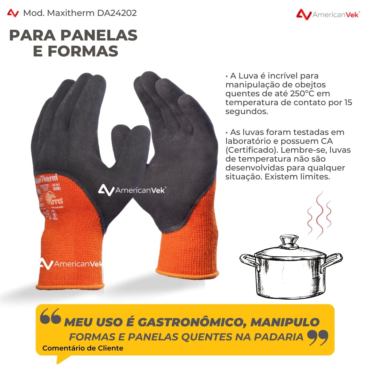 Luva Danny Maxitherm Alta Temperatura até 350ºC DA24202 - CA28579