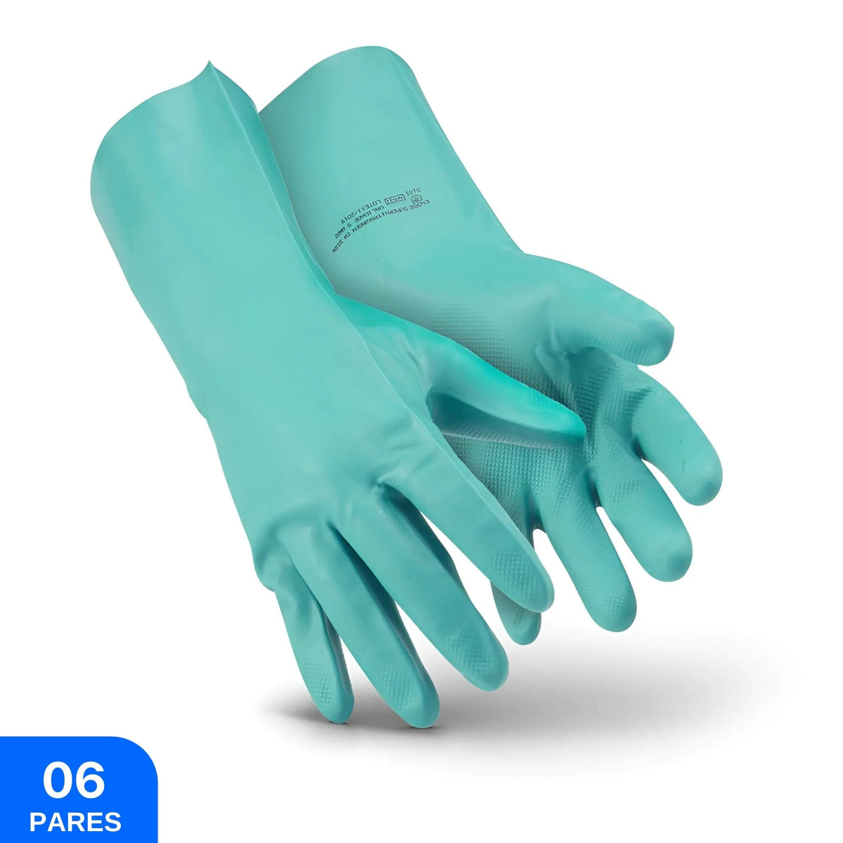 Luva de Proteção Com Forro Multiuso Nitrilica Verde Nitrogreen - Super Safety (06 Pares) | CA33334