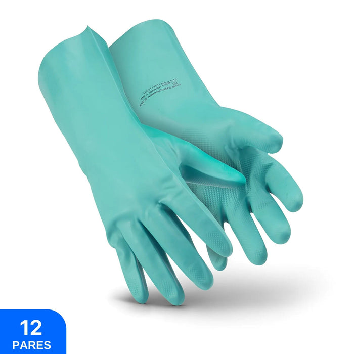 Luva de Proteção Com Forro Multiuso Nitrilica Verde Nitrogreen - Super Safety (12 Pares) | CA33334