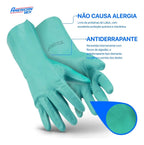 Luva de Proteção Com Forro Multiuso Nitrilica Verde Nitrogreen - Super Safety (12 Pares) | CA33334